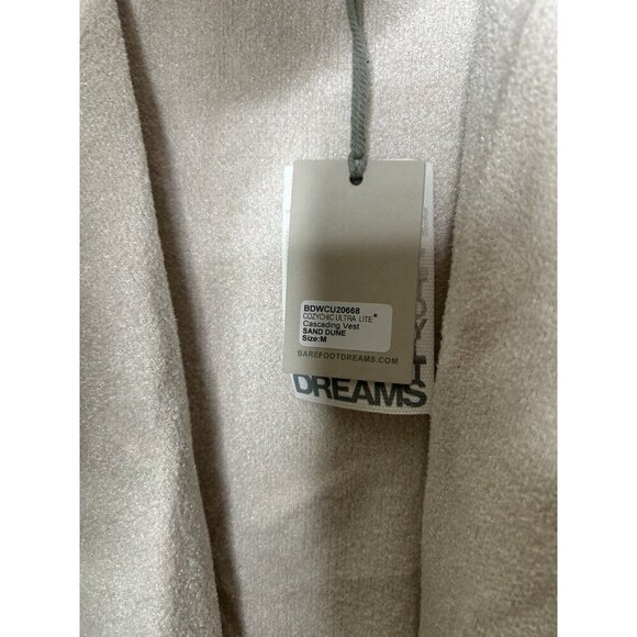 Barefoot Dreams CozyChic Ultra Lite Cascading Vest Sand Dune Size Medium NWT - Picture 3 of 11